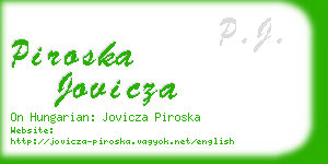 piroska jovicza business card